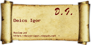 Deics Igor névjegykártya